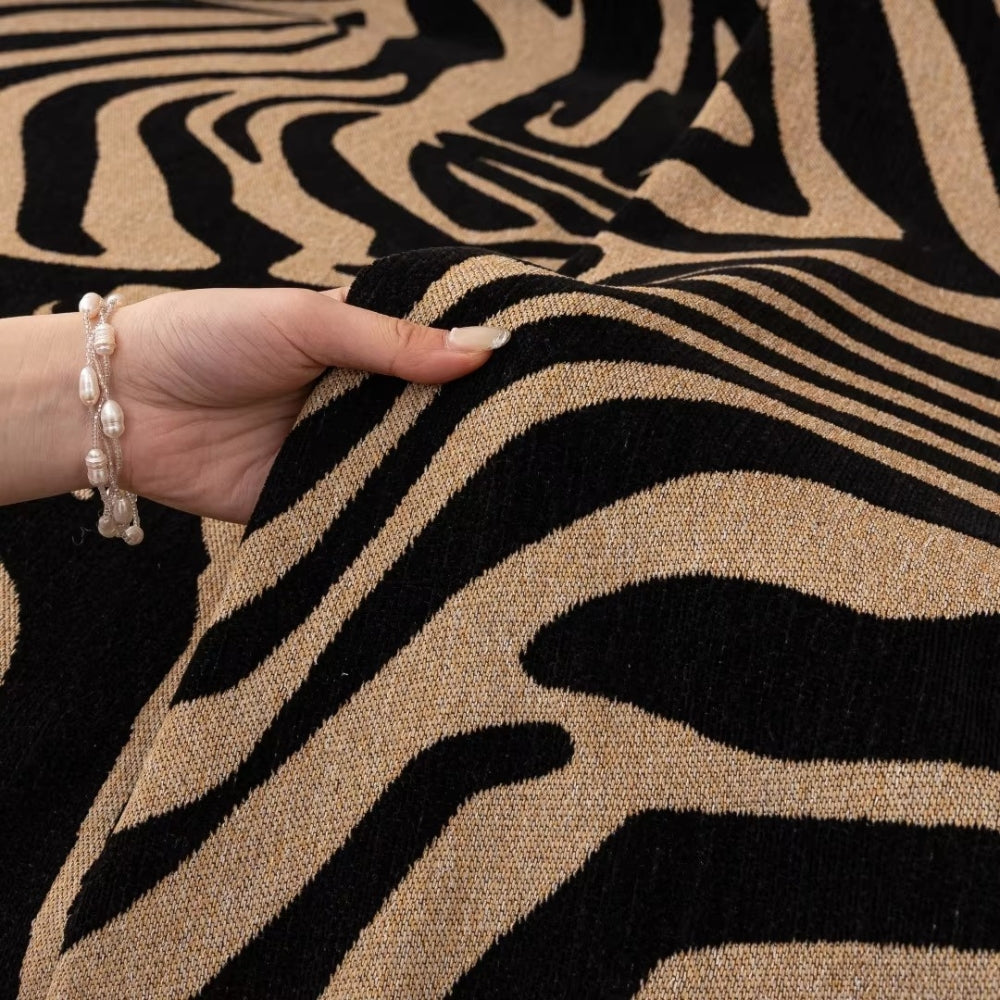Lisslune | Zentara Chenille Zebra Geometric Sofa Cover
