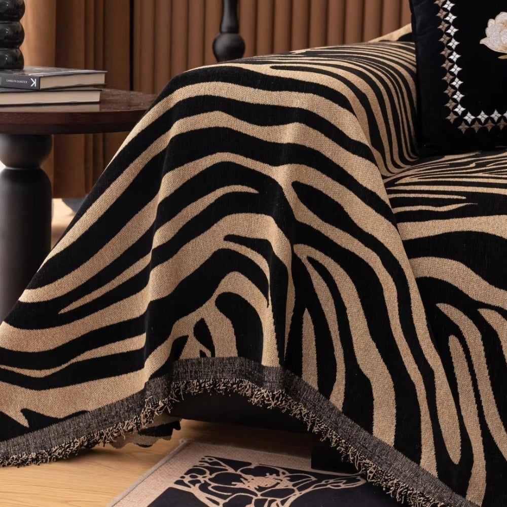 Lisslune | Zentara Chenille Zebra Geometric Sofa Cover