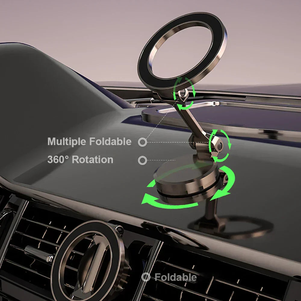 Lisslune | 360° Foldable Magnetic Car Phone Holder – Adjustable & Secure Mount for All Smartphones