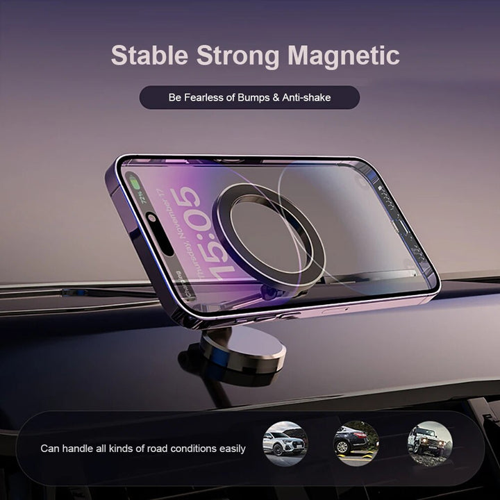 Lisslune | 360° Foldable Magnetic Car Phone Holder – Adjustable & Secure Mount for All Smartphones