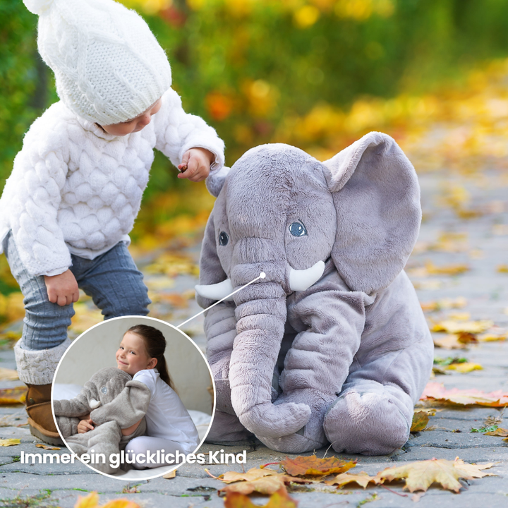 Lisslune | ELEFANTO – Cuddle cushion elephant made of plush, soft & shape-stable in 2 sizes