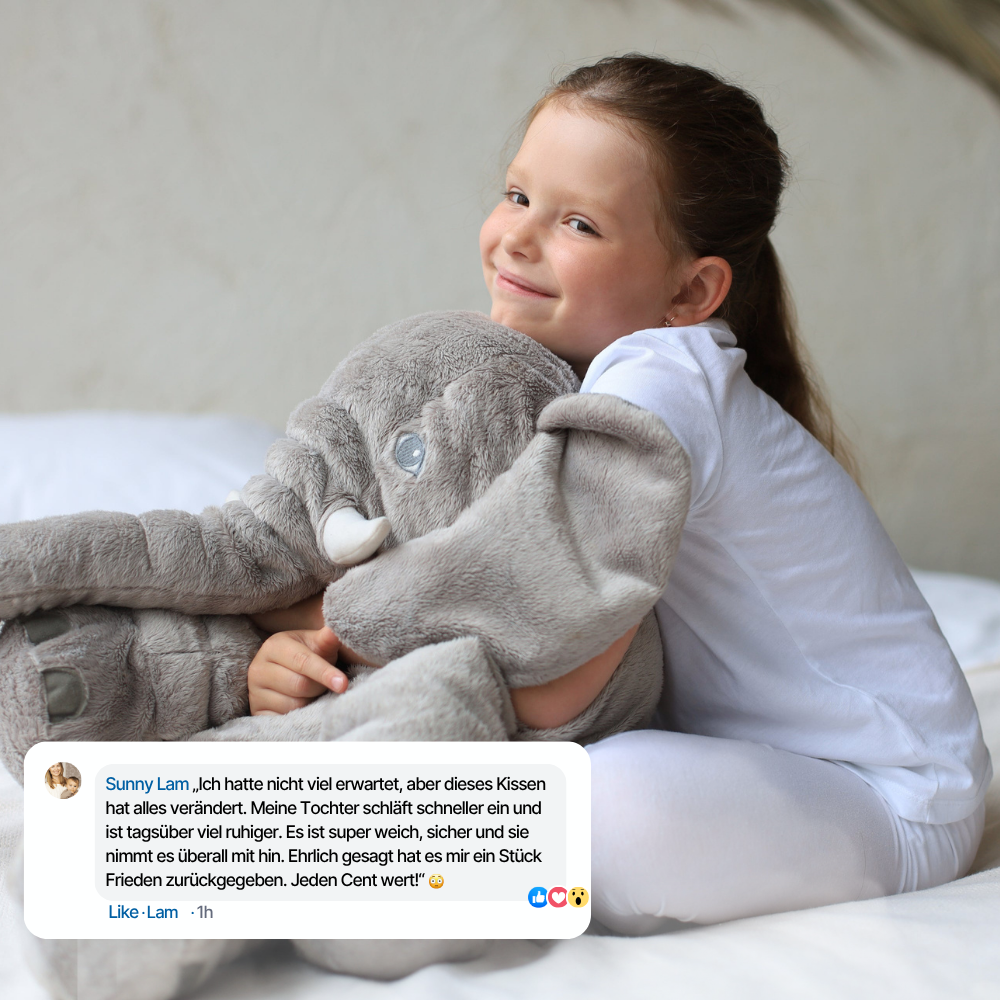 Lisslune | ELEFANTO – Cuddle cushion elephant made of plush, soft & shape-stable in 2 sizes
