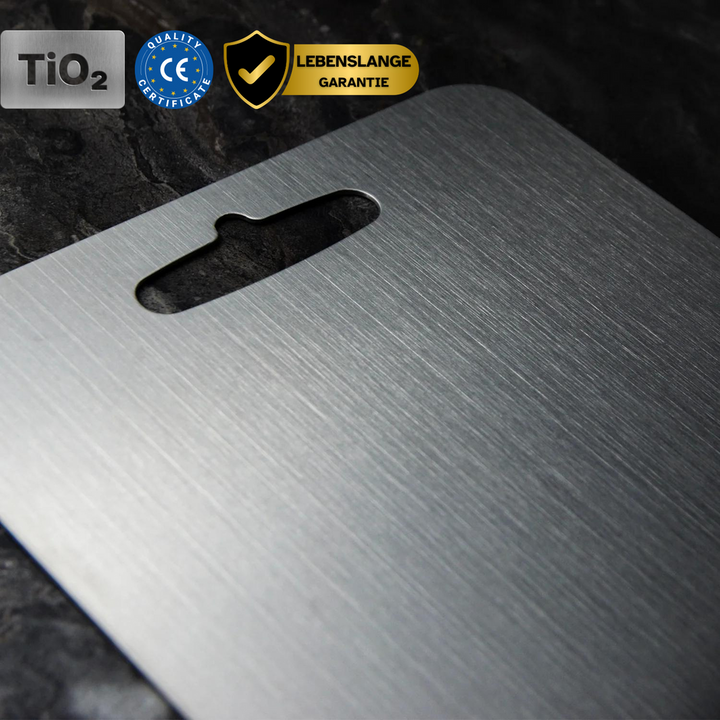 Lisslune | Medical Grade Titanium Cutting Board | Durable, Non-porous Surface for Safe Food Preparation & Kitchen Use