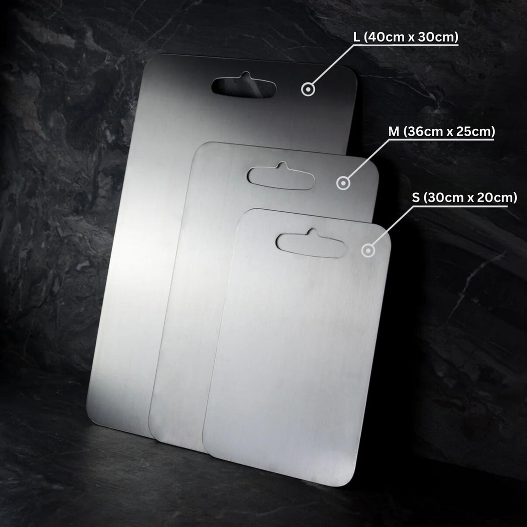 Lisslune | Medical Grade Titanium Cutting Board | Durable, Non-porous Surface for Safe Food Preparation & Kitchen Use