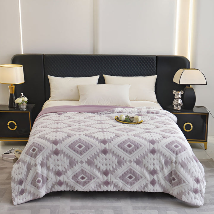 Lisslune | Zyra Double Layer Geometric Throw Blanket