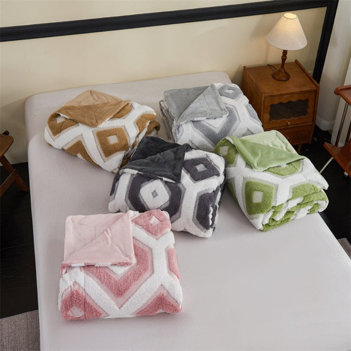 Lisslune | Zyra Double Layer Geometric Throw Blanket