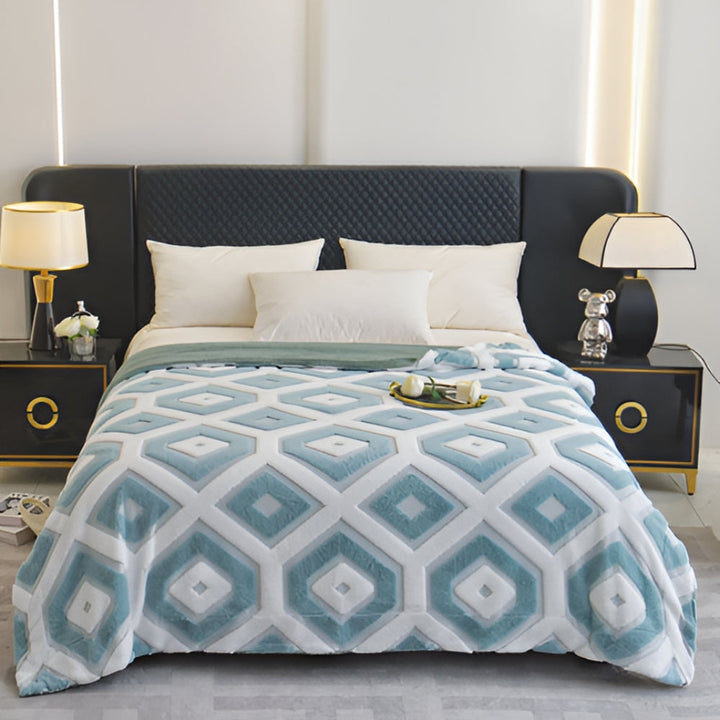 Lisslune | Zyra Double Layer Geometric Throw Blanket
