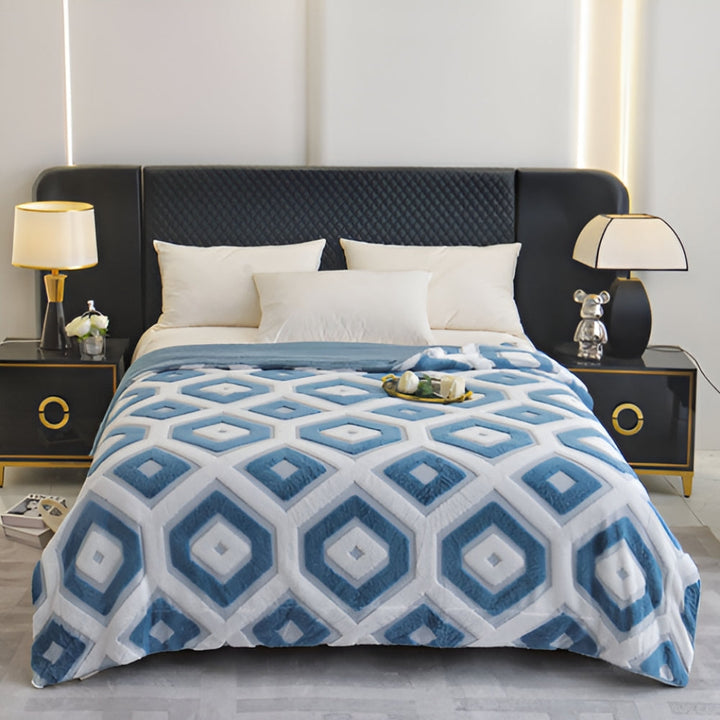 Lisslune | Zyra Double Layer Geometric Throw Blanket