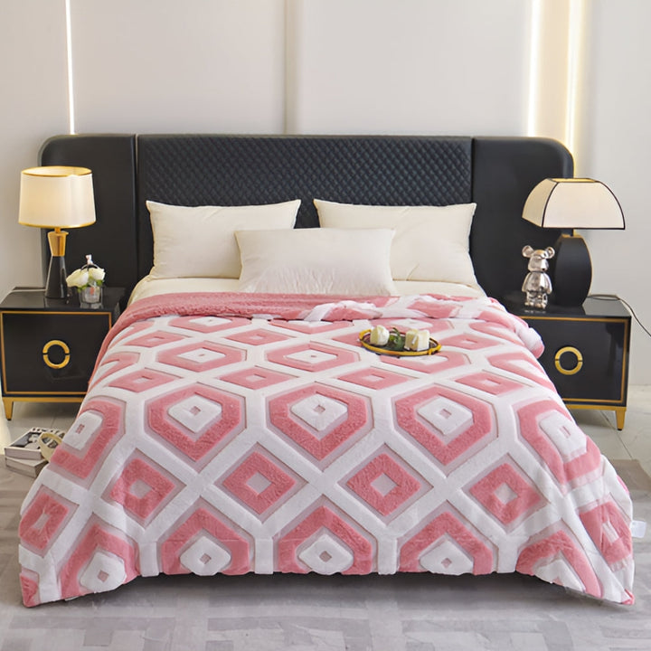 Lisslune | Zyra Double Layer Geometric Throw Blanket