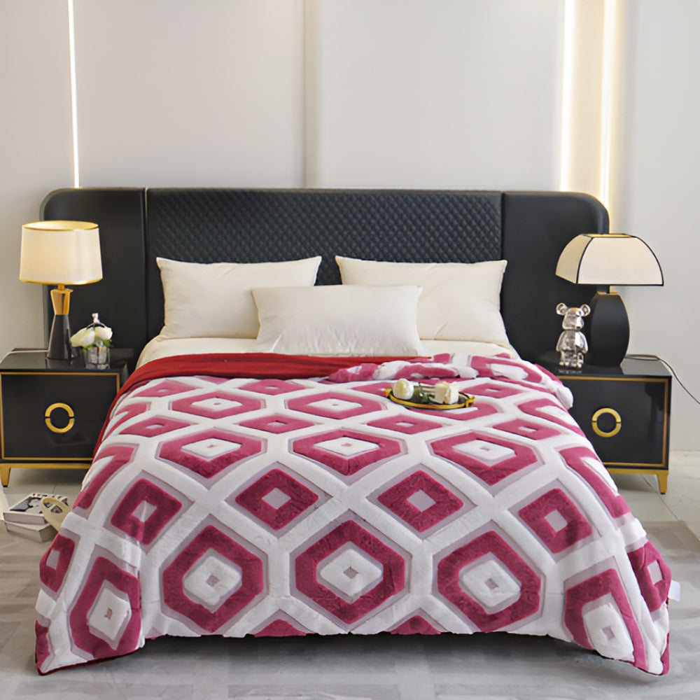 Lisslune | Zyra Double Layer Geometric Throw Blanket