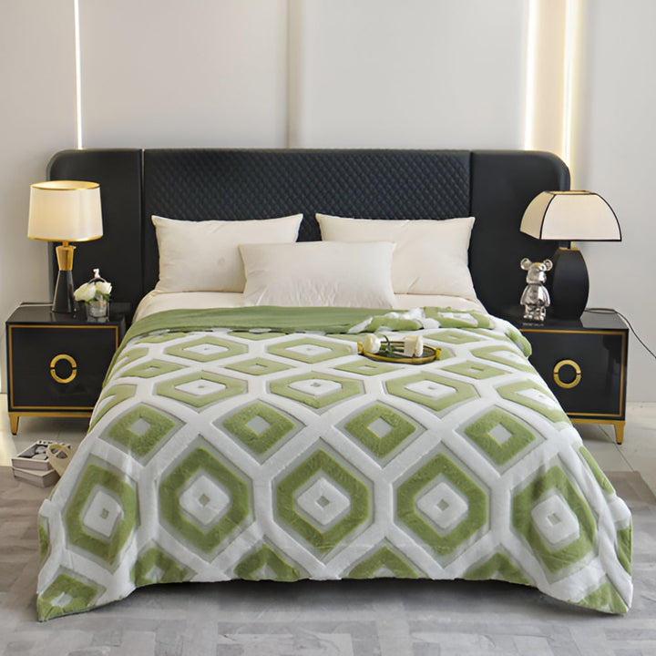 Lisslune | Zyra Double Layer Geometric Throw Blanket