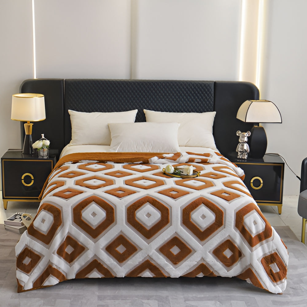 Lisslune | Zyra Double Layer Geometric Throw Blanket