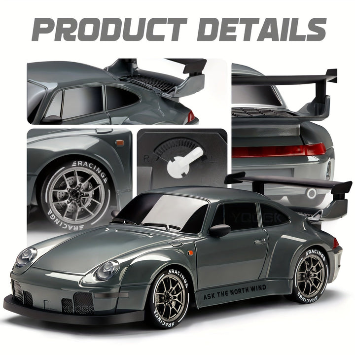 Lisslune | 1:24 RC Drift Car | 4WD, LED Wheels & USB Rechargeable for Indoor and Outdoor Racing Fun