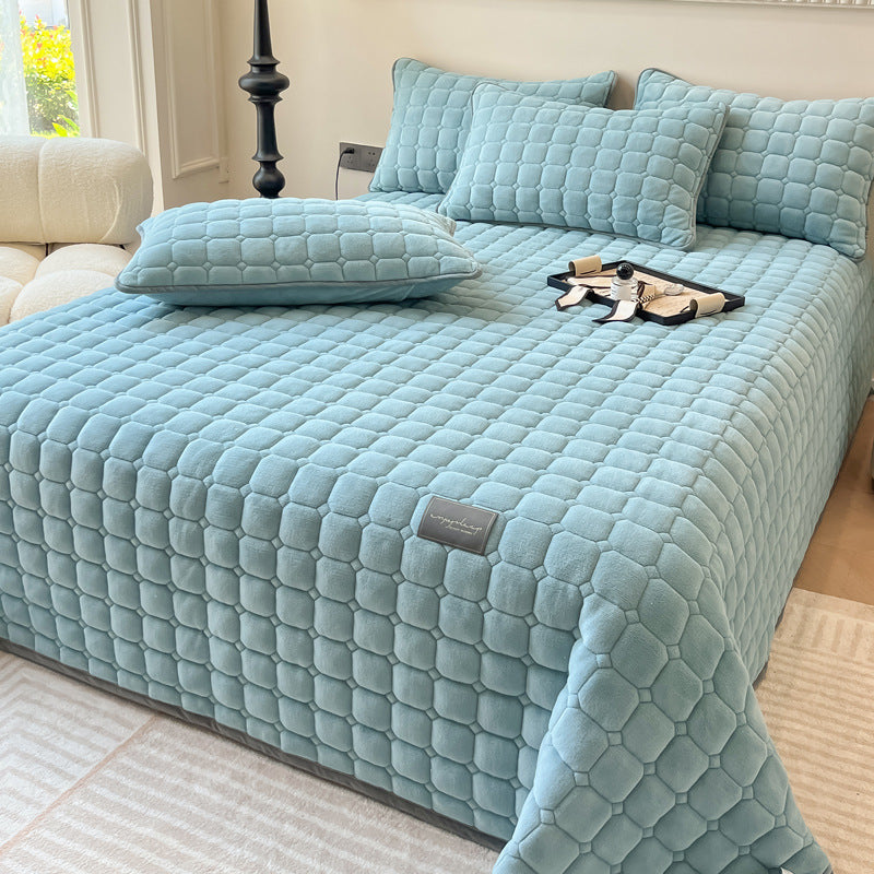 Lisslune | Modern Soft Throw Blanket with Square Texture – Stylish Fluffy Bed & Sofa Cover