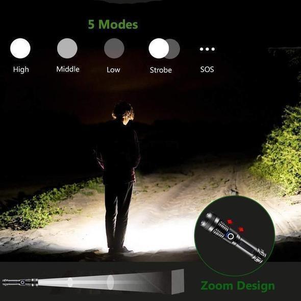 Lisslune | High-Power Waterproof LED Flashlight | 30,000–50,000 Lumens Rechargeable Torch