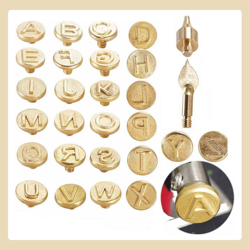 Lisslune | 26 Letters Copper Mold —DIY Wood Burning/Carving Set