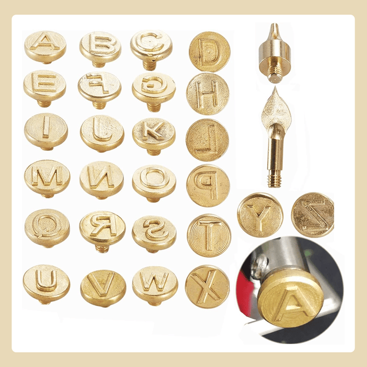 Lisslune | 26 Letters Copper Mold —DIY Wood Burning/Carving Set
