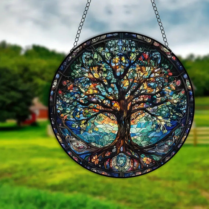 Lisslune | LumiTree – Artistic window hanging with wood-inspired design for light reflections