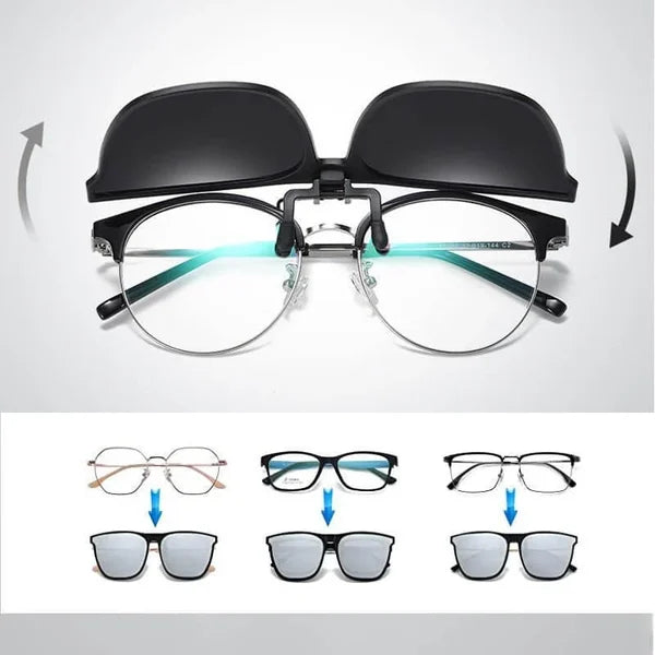 Lisslune | OogZeker Clip-on Sunglasses – Lightweight Polarized UV400 Clip-on for Eyeglass Wearers