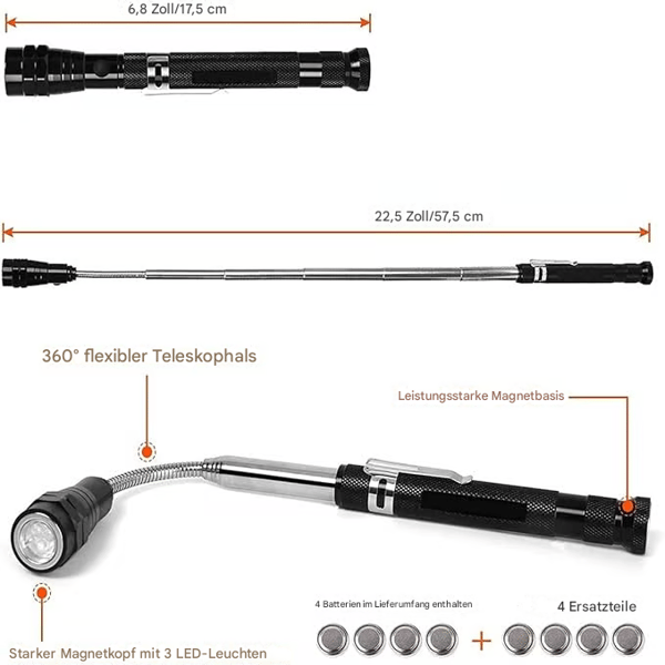 Lisslune | Flexible Extendable Magnetic Tool Light