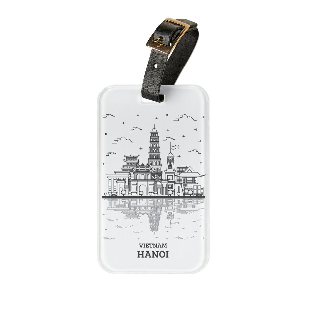 Lisslune | Vietnam Elegant Luggage Tag: Stylish Acrylic Tag with Leather Strap