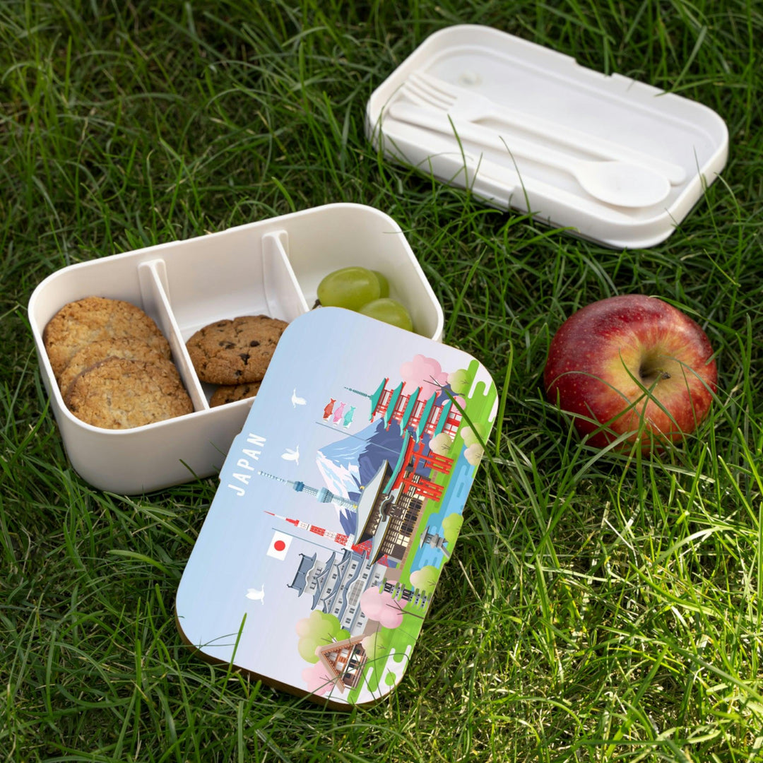 Lisslune | Stylish personalized bento lunch box with chic wooden lid - Ideal for meals on the go