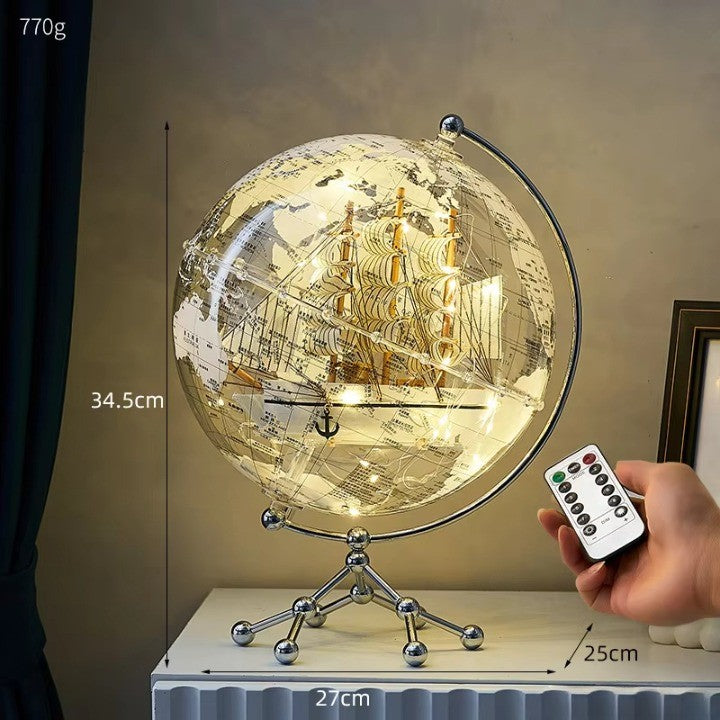 Lisslune | Golden Sail World Map Decor LED Light