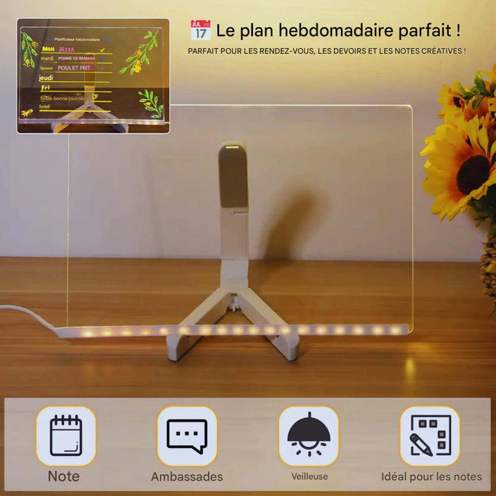 Lisslune | Kiddli LED Drawing Board – Reusable Writing Board with Light Pen