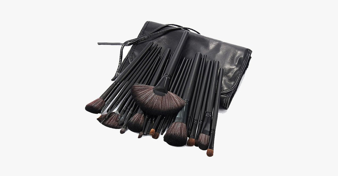 Lisslune | Black Makeup Brush Set with 32 Brushes and Case – A Complete Makeup Savior