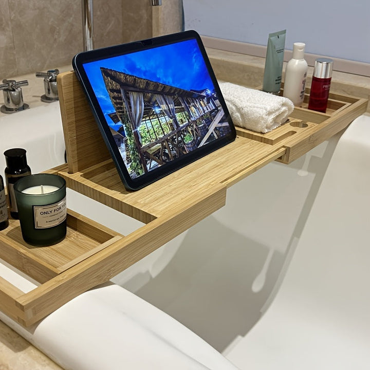 Lisslune | Bamboo Bathtub Tray - For Ultimate Relaxation