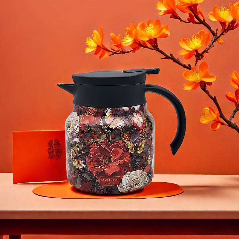 Lisslune | Vintage Floral Pattern Tea Thermos – Built-In Infuser