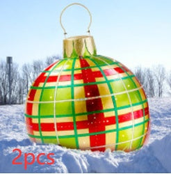 Lisslune | Inflatable Christmas Ball Outdoor Decoration 60cm – Weather Resistant PVC Christmas Decoration