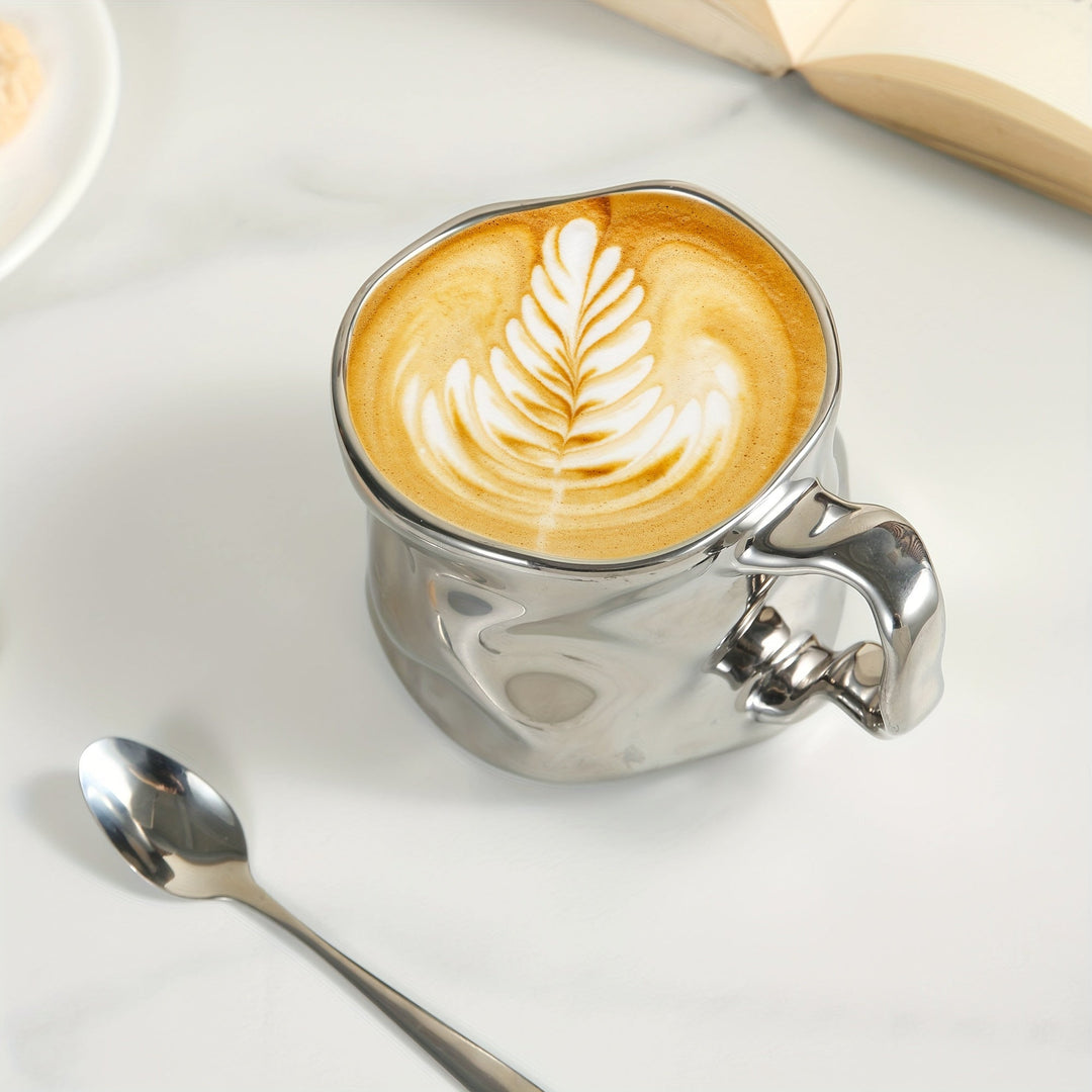 Lisslune | CreArt Mug – Handmade Ceramic Coffee Mug with Unique Crinkled Design