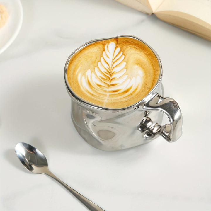 Lisslune | CreArt Mug – Handmade Ceramic Coffee Mug with Unique Crinkled Design