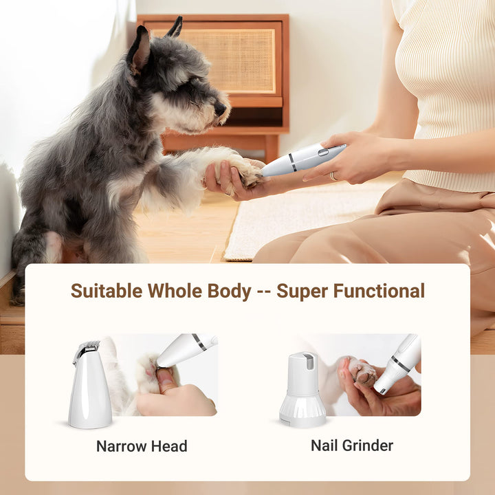 Lisslune | Ultimate Pet Grooming Kit - 4-in-1 Electric Clippers with 4 Interchangeable Blades
