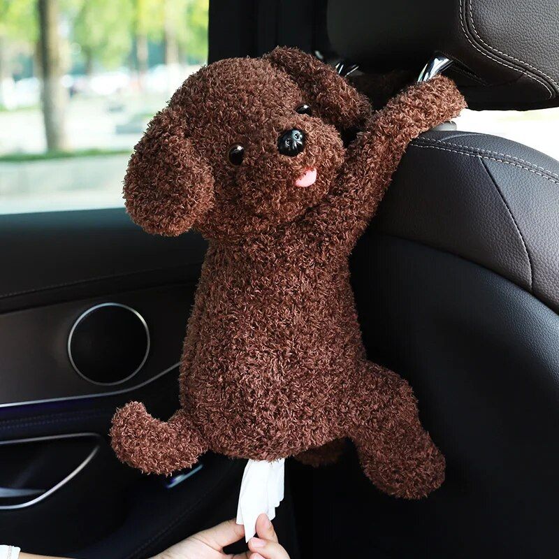Lisslune | Cute Cartoon Car Tissue Box Creative Super Cute Rabbit Short Plush Tissue Box Holder for Car Armrest Box Car Seat Tissue Box