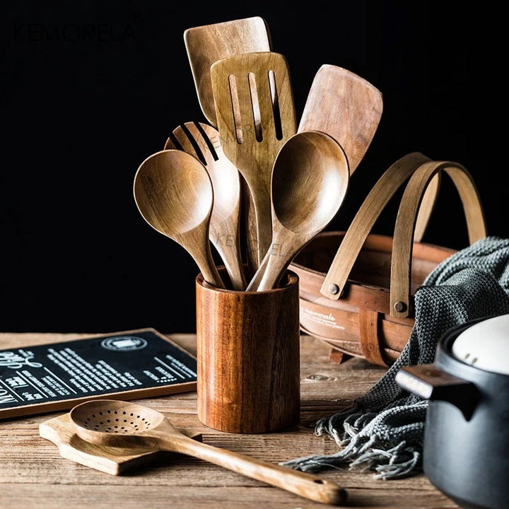 Lisslune | EcoWood – Premium Wood Kitchen Utensils Set