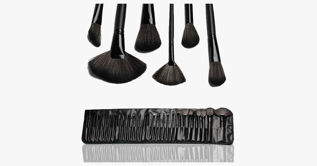 Lisslune | Black Makeup Brush Set with 32 Brushes and Case – A Complete Makeup Savior