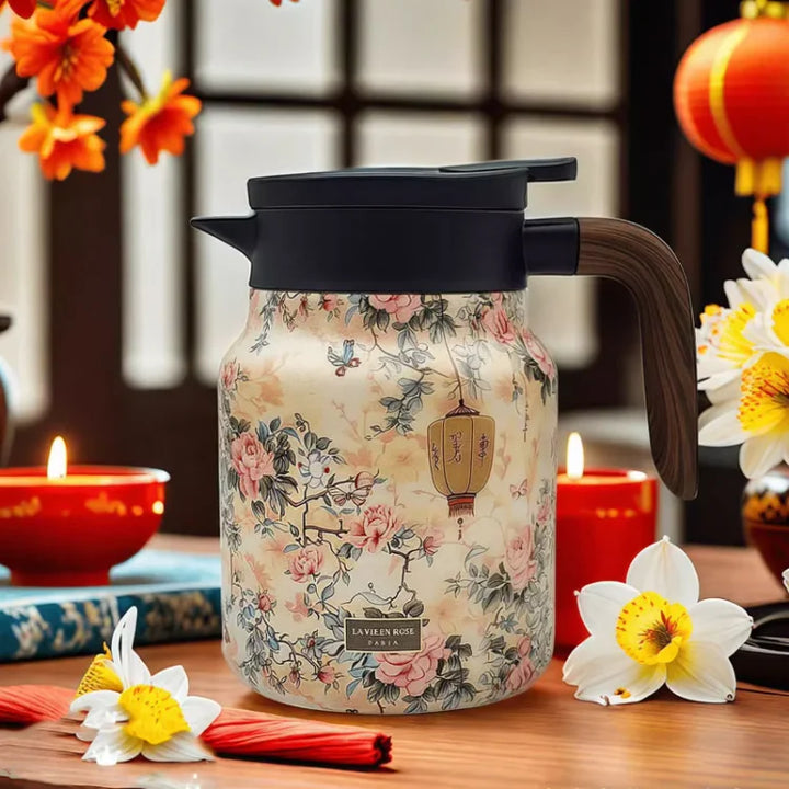 Lisslune | FloraBrewThermoJug with floral design