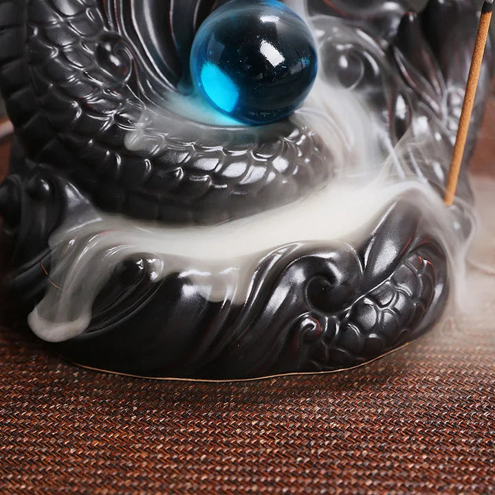 Lisslune | 1Pc, Dragon Backflow Incense Holder Ceramic Incense Stick Holder, for Home Decor Aromatherapy Relaxation Gifts (Without Incense)
