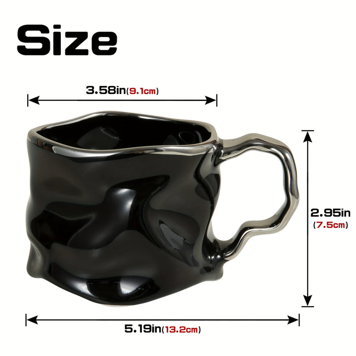 Lisslune | CreArt Mug – Handmade Ceramic Coffee Mug with Unique Crinkled Design