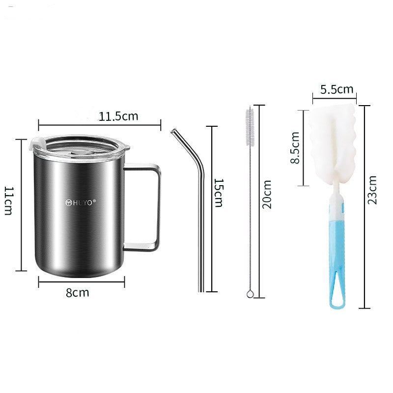 Lisslune | Stainless Steel Travel Mug with Leakproof Lid and Straw, for Home, Office, Driving