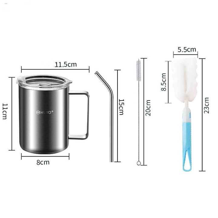 Lisslune | Stainless Steel Travel Mug with Leakproof Lid and Straw, for Home, Office, Driving
