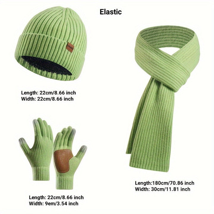 Lisslune | Winter Comfort Set – Knitted Beanie, Scarf and Gloves for Unisex