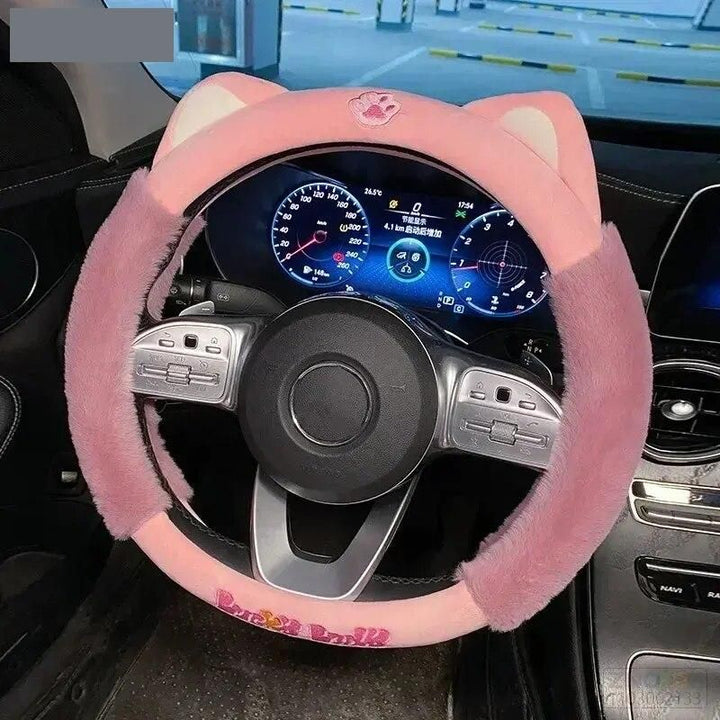 Lisslune | Colorful Plush Winter Steering Wheel Cover