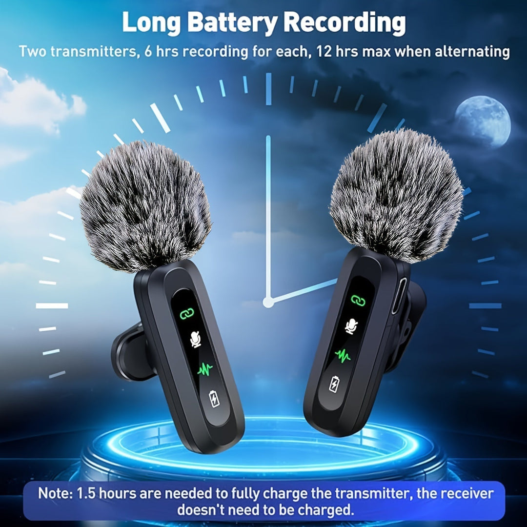 Lisslune | SoundSnap Wireless Clip Microphone – USB-C Microphone for Smartphone and Tablet