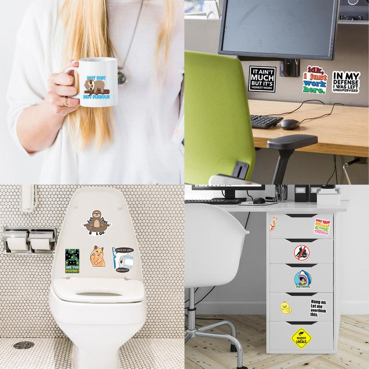 Lisslune | Set of 130 Funny Quote Stickers