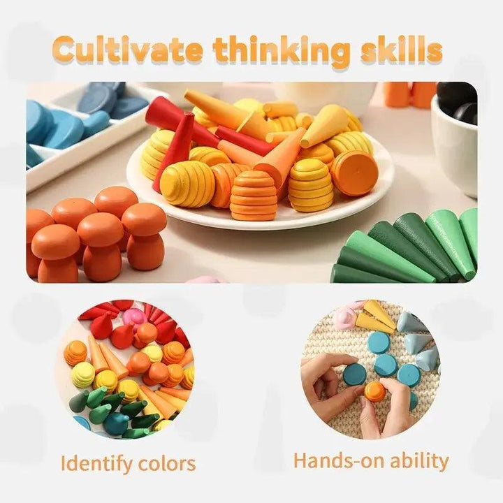 Lisslune | Colorful Wooden Building Blocks Set for Creative Learning and Logical Development