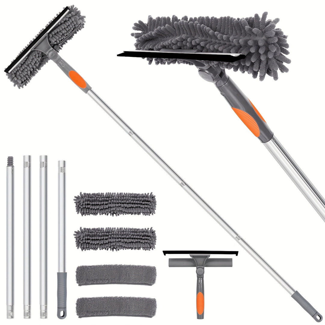 Lisslune | Crystal Clear Window Cleaner – Professional 2-in-1 Telescopic Window and Glass Cleaning System