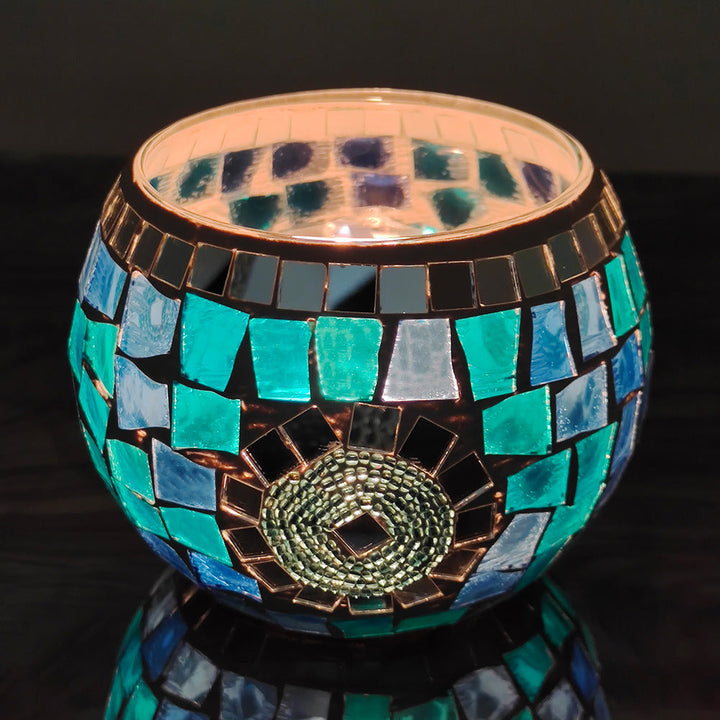 Lisslune | European Retro Glass Mosaic Tealight Holder